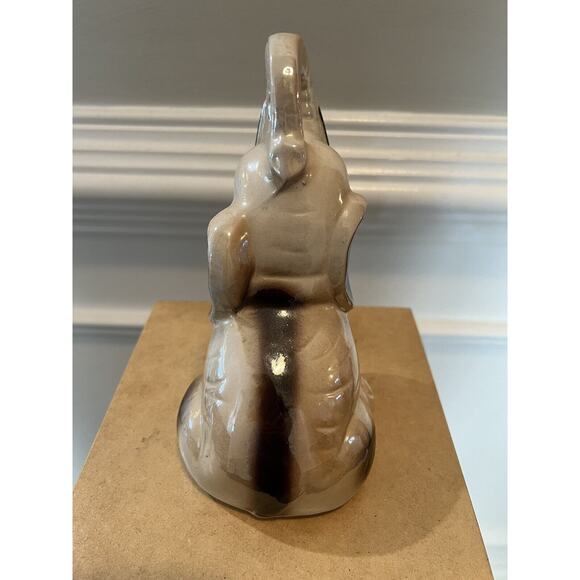 Vintage Ceramic Lusterware Elephant Figurine Lucky Trunk Up Sculpture Brazil 7”T - Picture 3 of 7
